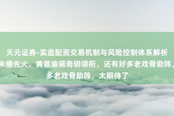 天元证券-实盘配资交易机制与风险控制体系解析 《重器》未播先火，黄景瑜蒋奇明领衔，还有好多老戏骨助阵，太期待了