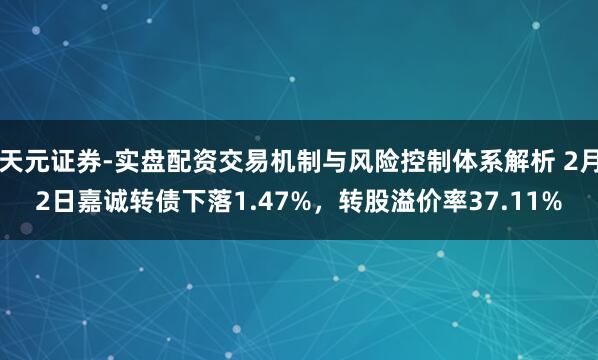 天元证券-实盘配资交易机制与风险控制体系解析 2月2日嘉诚转债下落1.47%，转股溢价率37.11%